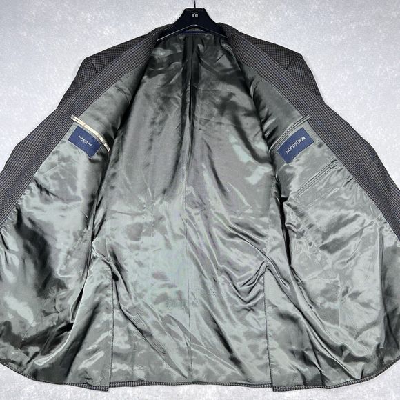 Burberry London Blazer 44R Gray Plaid Kensington 100% Wool Suit Two Buttons - Picture 7 of 14